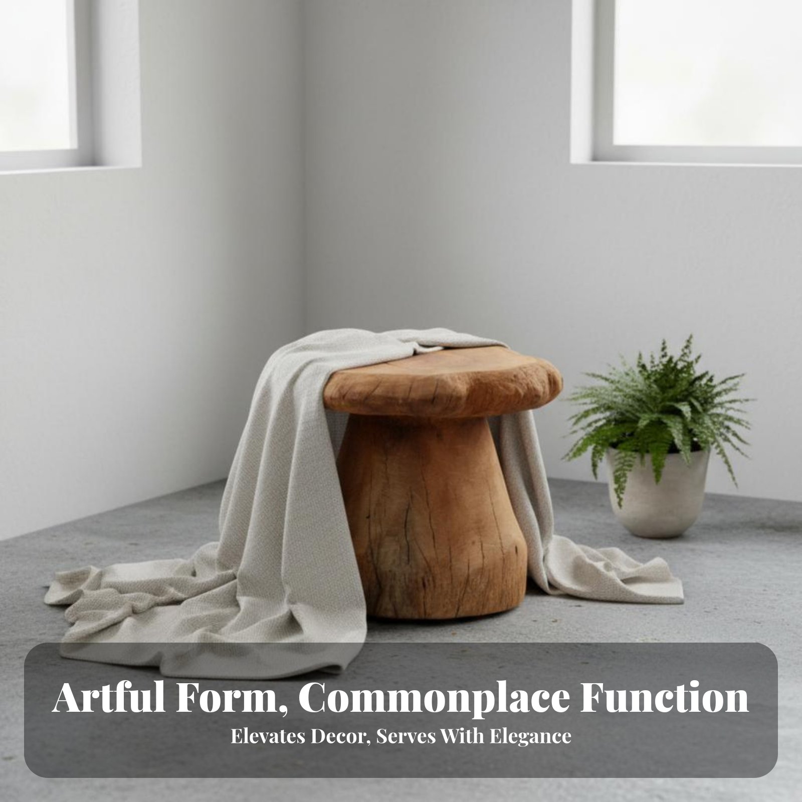Interior Design And Build - Mushroom-Shaped Stool Wabi-Sabi Aesthetic Mushroom-Shaped Log
