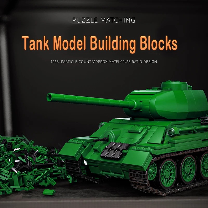 T34-85 Tank Model Kit - 1263PC - Interior Design And Build ulasan dan harga